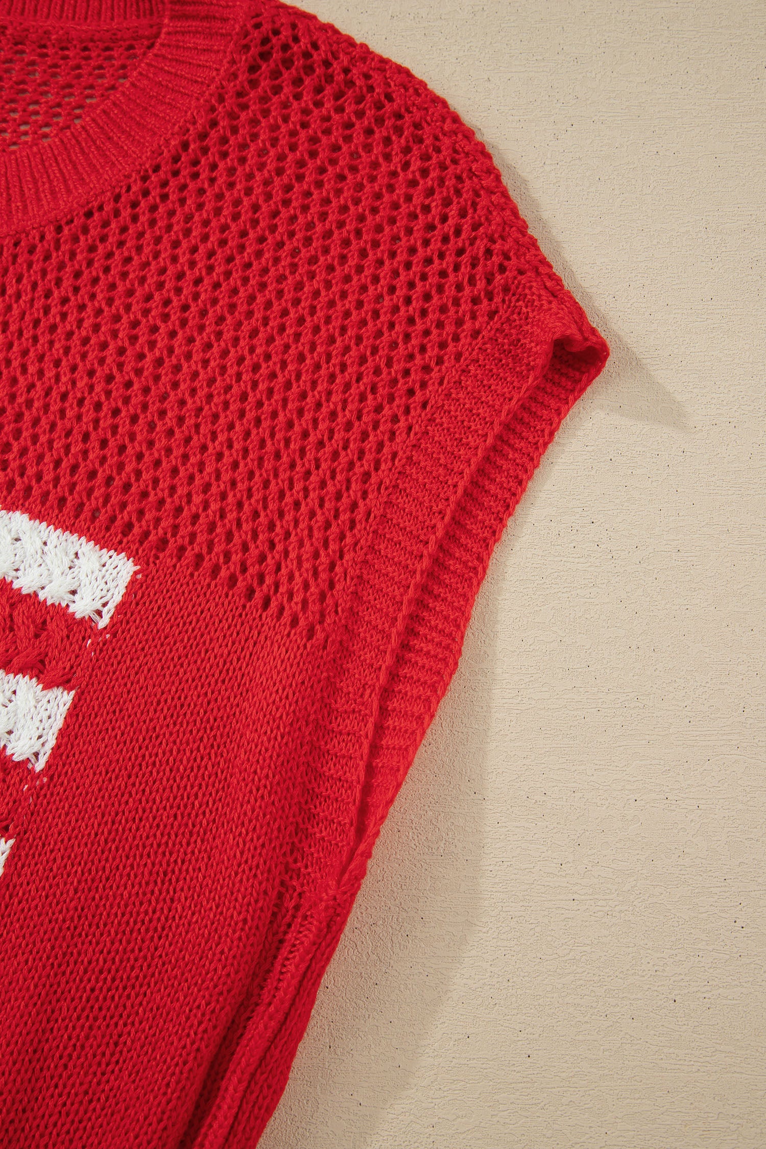 White Flag Graphic Short Sleeve Sweater Top