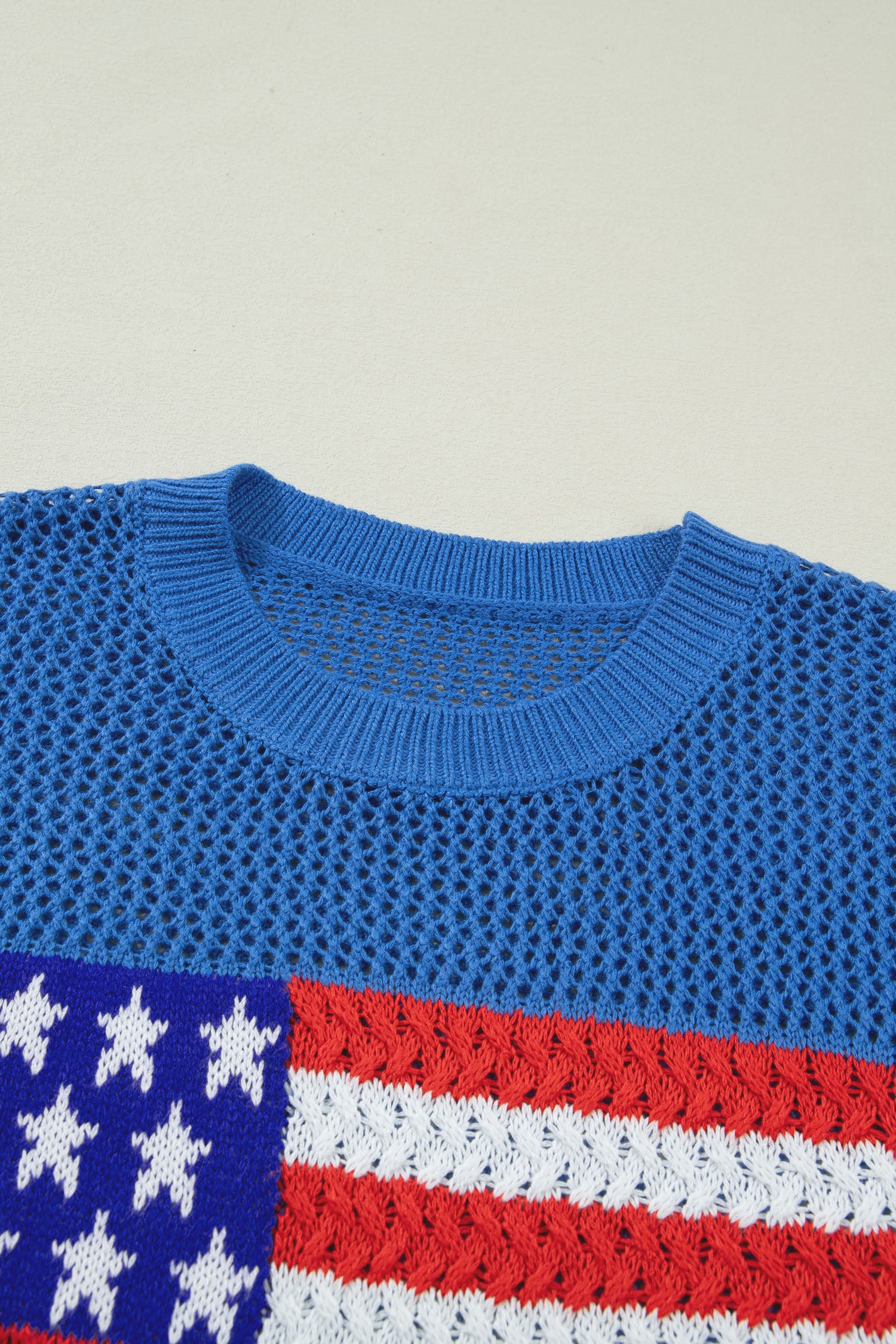 White Flag Graphic Short Sleeve Sweater Top
