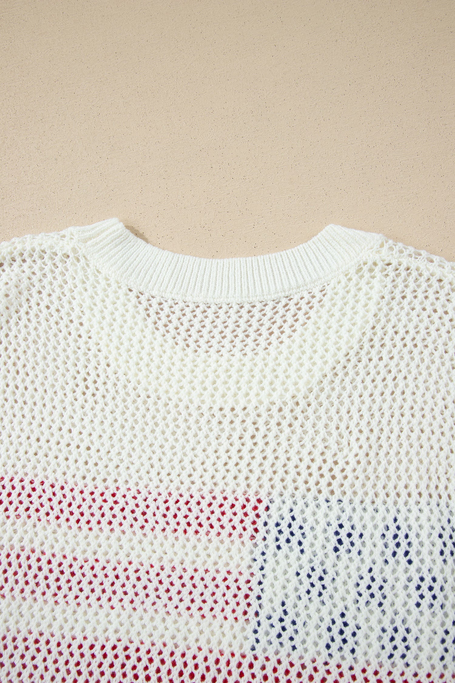 White Flag Graphic Short Sleeve Sweater Top